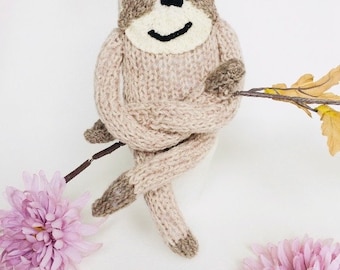 Knitting pattern, sloth, toy knitting pattern, softies, baby shower gift, do it yourself, PDF, handmade, knit toy pattern