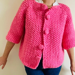 Chunky Knit Jacket Pattern Instant Download, Hand Knitted Cardigan Easy ...