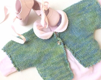 Knit baby cardigan knitting pattern, bolero pattern, do it yourself, PDF, baby pattern, ravelry