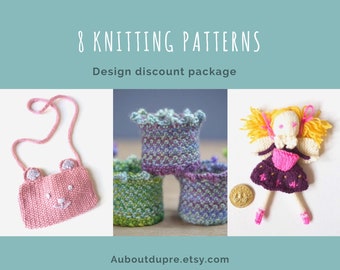 Discount pattern, Knitting patterns, 8 patterns, discount package, how to, PDF, sale, book of pattern
