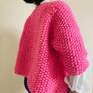 Chunky Knit Jacket Pattern Instant Download, Hand Knitted Cardigan Easy ...