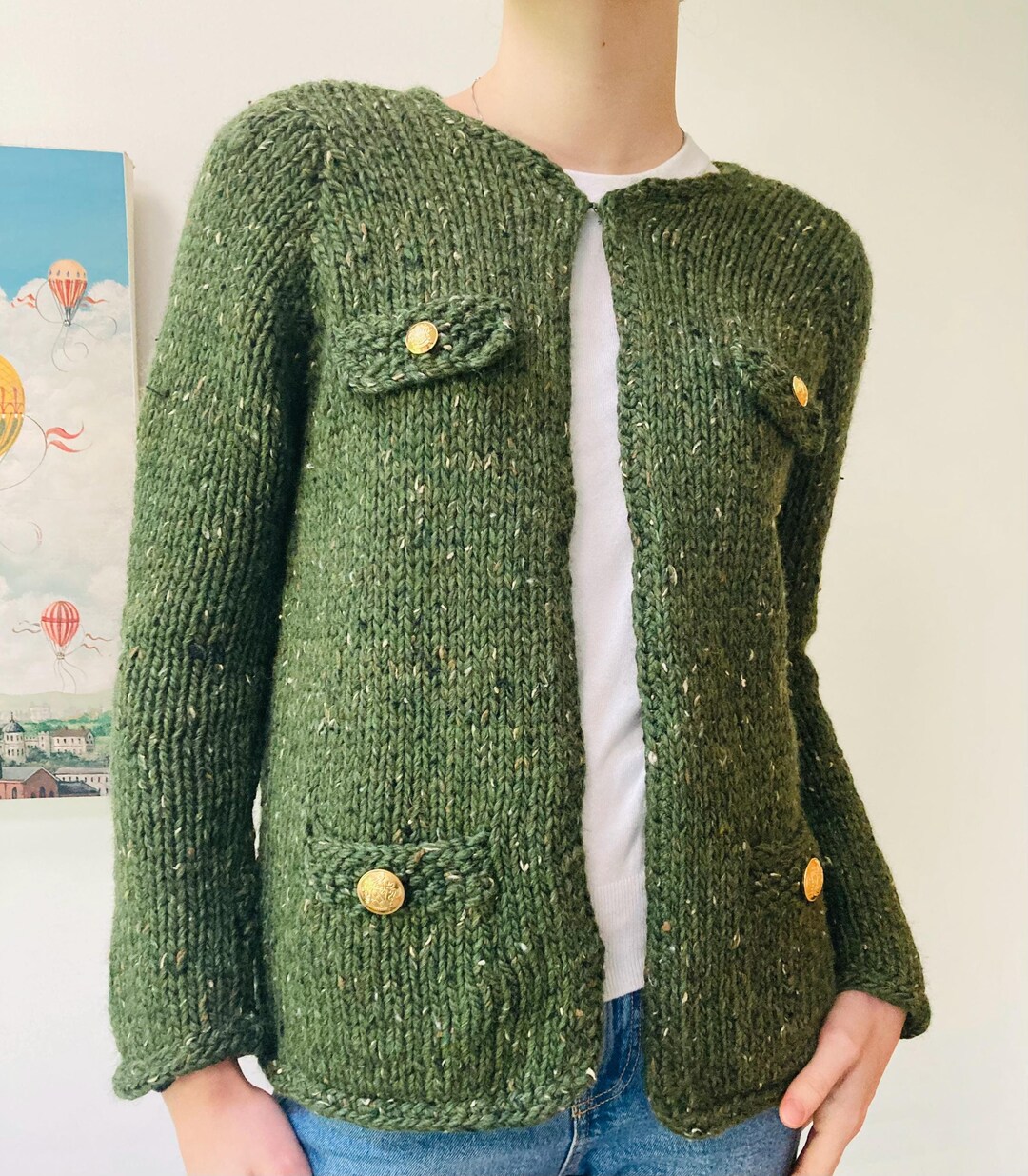 Elegant Chunky Knit Jacket Pattern Instant Download, Hand Knitted ...