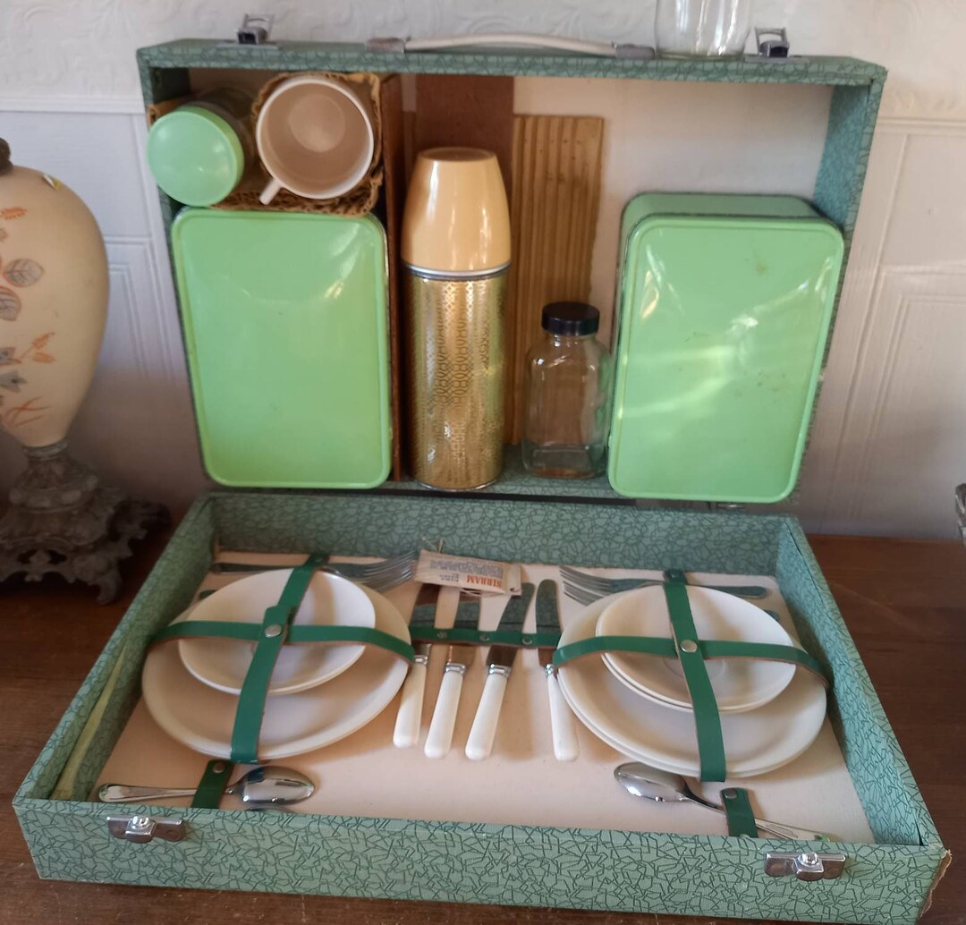 Vintage Midcentury Modern 1950's Sirram Picnic Box Hamper Etsy