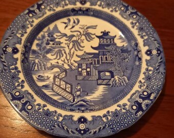 Antique Burleigh Ware Willow Blue and White Burslem Sandwich Plate Etsy Sweden