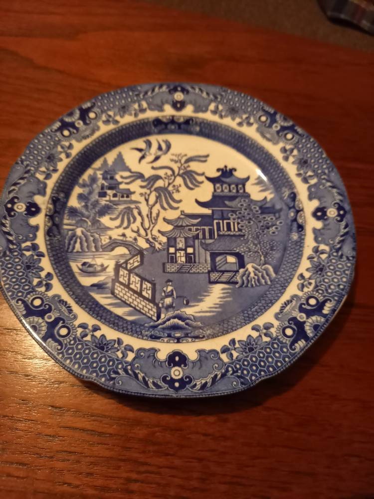 2枚セット バーレイ Burleigh ブルーサンドイッチプレート