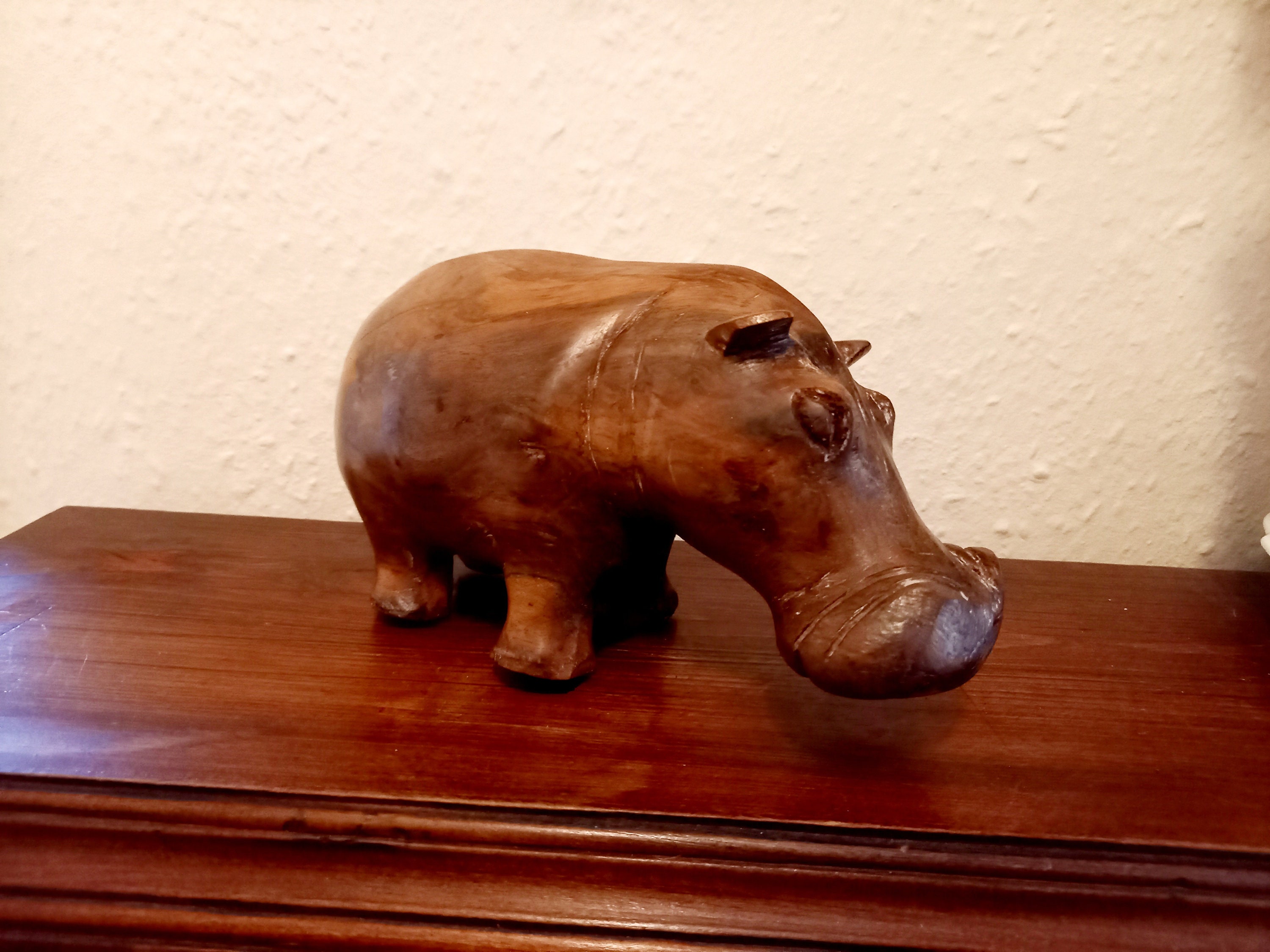 Dynamiek hoop vitamine Vintage handgesneden houten Nijlpaard - Etsy Nederland
