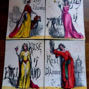 Gioco di carte d'epoca di ispirazione medievale dipinto a mano