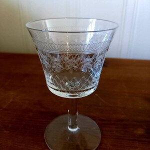 1 Edwardian acid etched Sherry port Glass