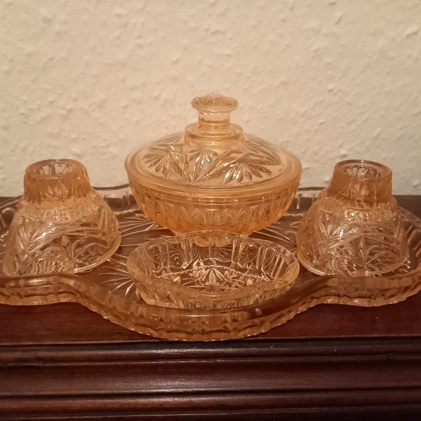 Glass Dresser Set Etsy
