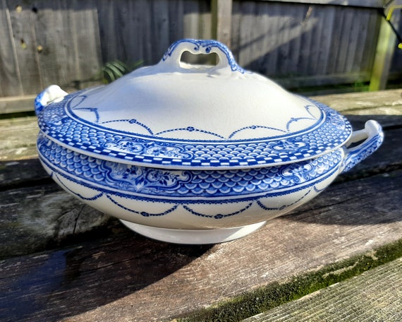 Antique Blue Barrett- Something Blue Vintage Blue and White Old English Bowl by Barrett main image 3