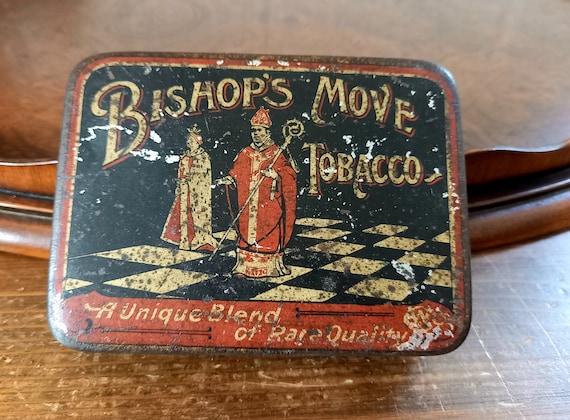 esch tobacco & souvenirs Antique 1920's Bishops Move Tobacco Tin