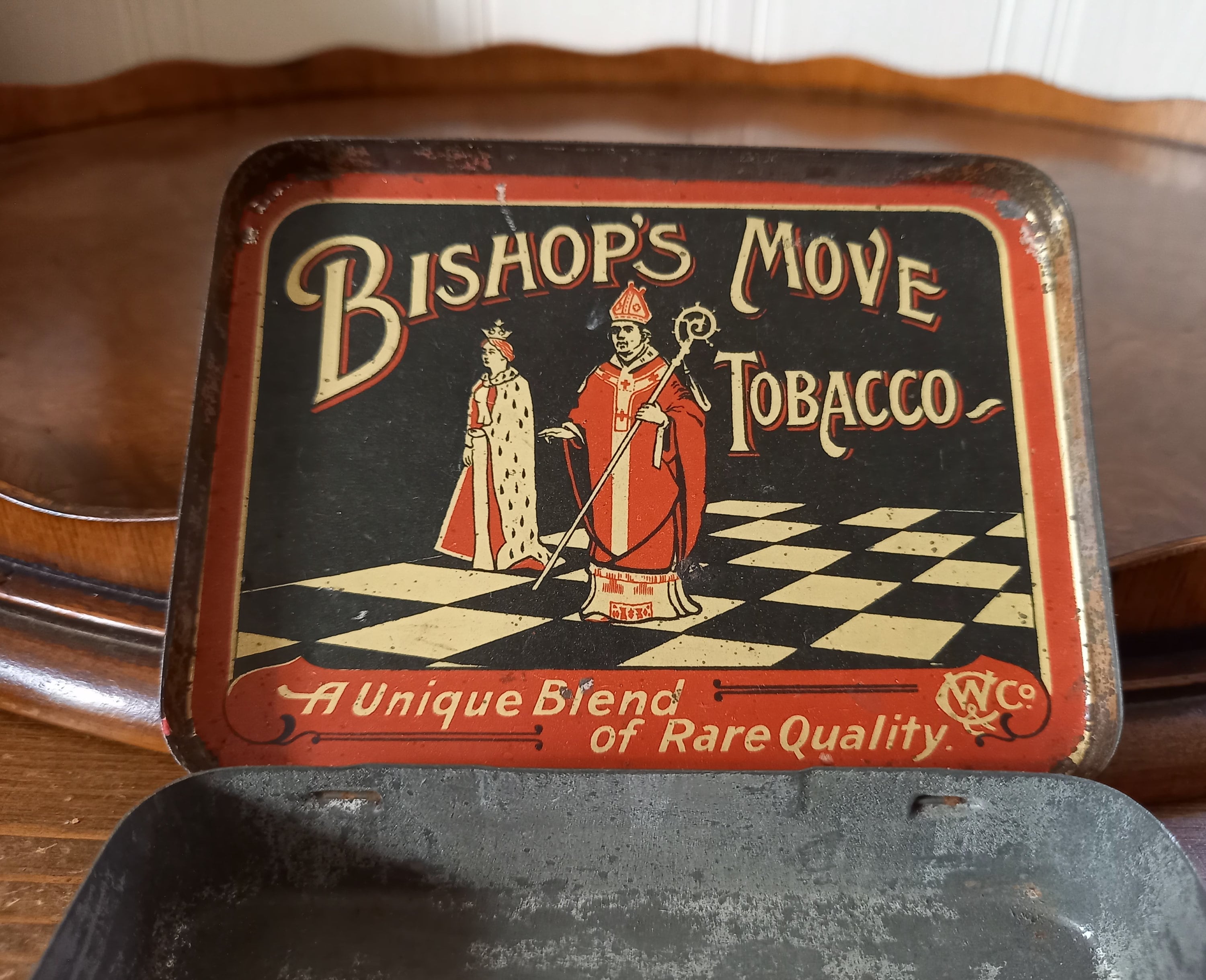 Antique 1920's Bishops Move Tobacco Tin