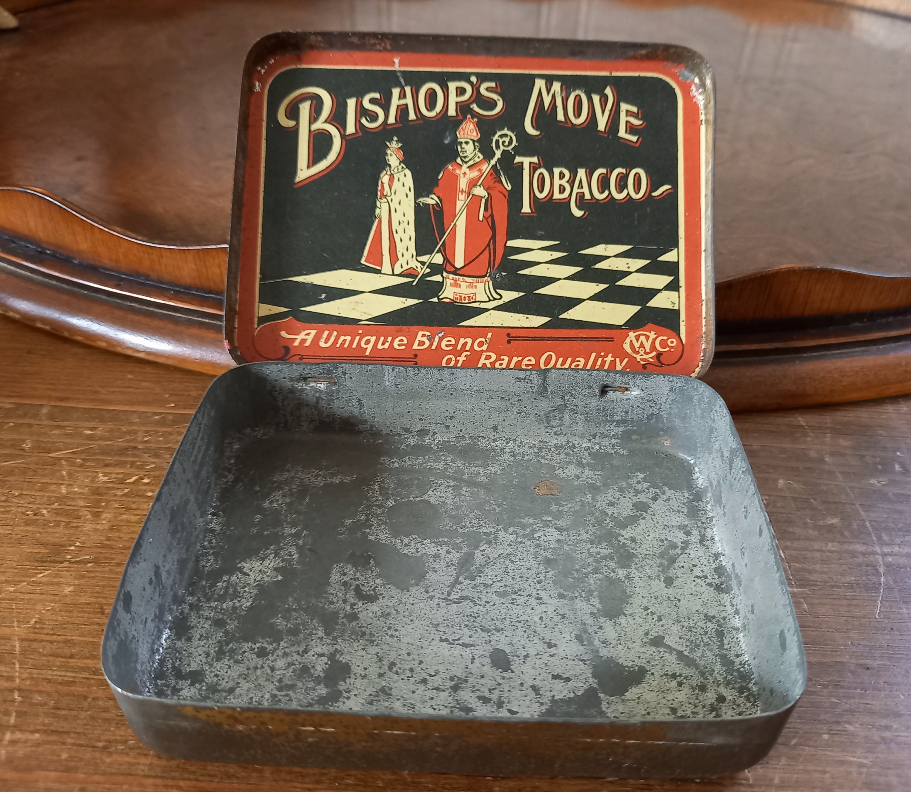 Antique 1920's Bishops Move Tobacco Tin