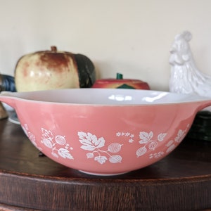 Vintage Mid Century große Cinderella rosa Stachelbeere Pyrex Rührschüssel