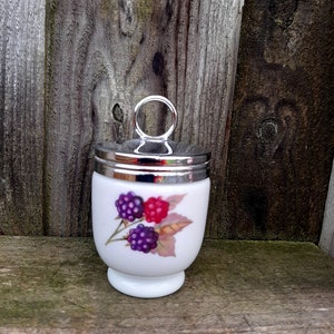 Vintage Royal Worcester Evesham egg coddler plum and berries