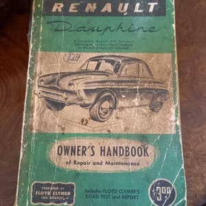 Vintage Renault Dauphine owners handbook