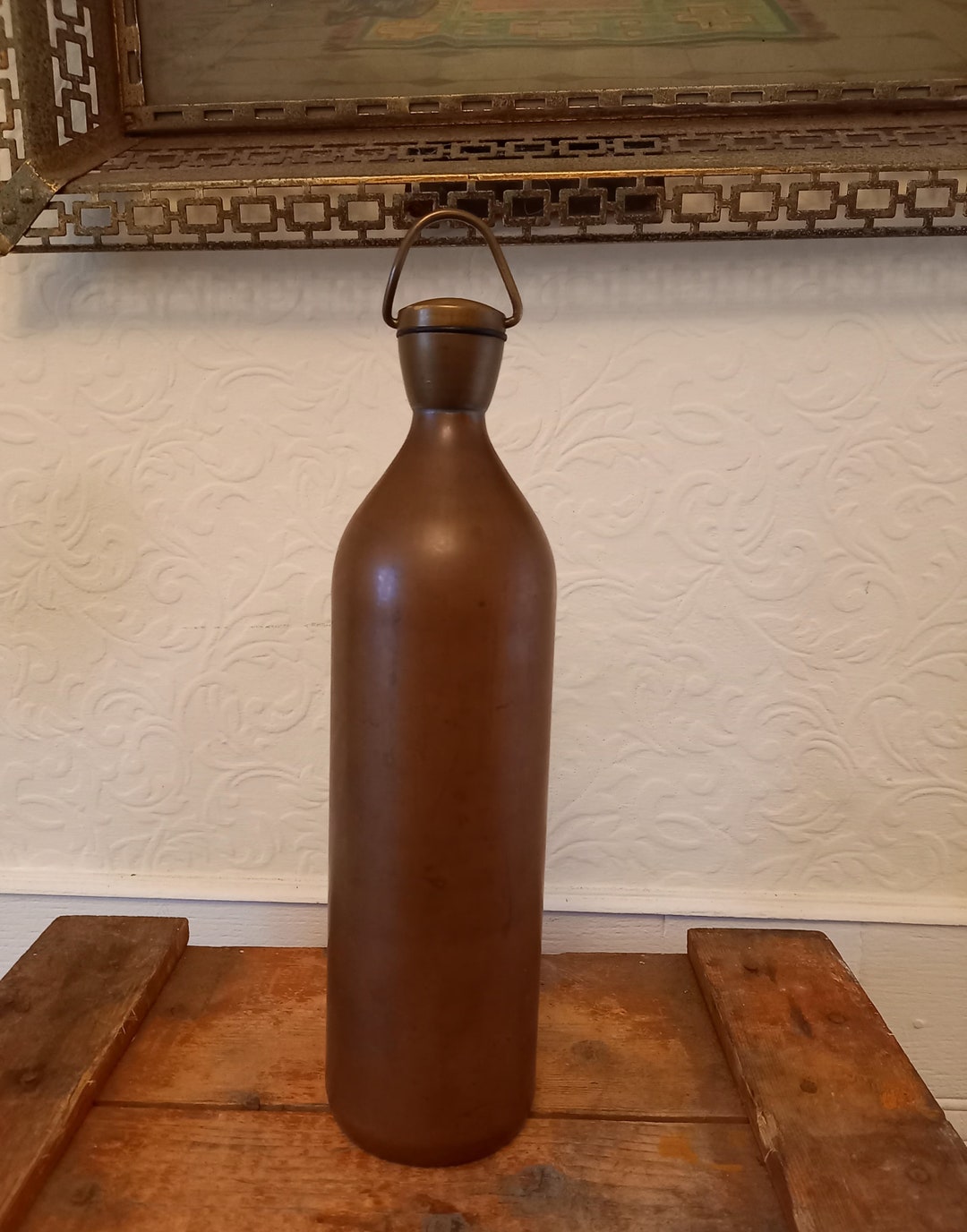 Antique Deorative Copper Hot Water Bottle Etsy