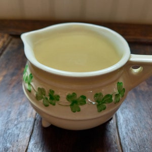 Vintage Sylvac Shamrock cauldron shaped porcelain creamer jug image 5