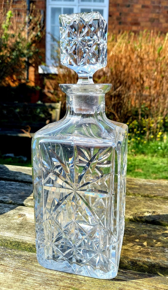 Heavy Vintage Cut Glass Decanter Heavy Vintage Cut Glass Decanter
