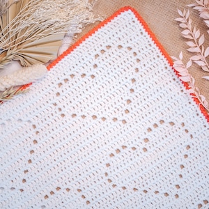 My Love Crochet Blanket Pattern, Crochet Pattern, Baby Blanket Pattern, Heart Baby Blanket Pattern, Crochet Baby Blanket, Filet Crochet Baby image 1