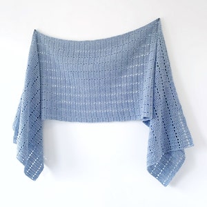 Clearwater Crochet Shawl Pattern: Sideways Filet Rectangle Wrap (PDF Pattern)