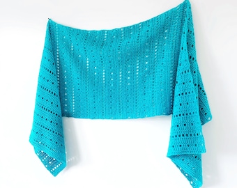 Hot Spring Sideways Shawl, Crochet Shawl Pattern, Filet Crochet Pattern, Crochet Pattern, Filet Crochet Wrap Pattern, Rectangle Shawl Wrap