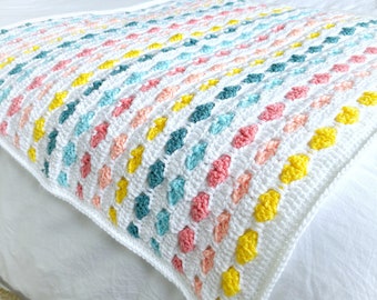 Crochet Baby Blanket Pattern, Crochet Blanket Pattern, Crochet Throw Pattern, Summer Crochet Blanket Pattern - Abigail Blanket Pattern