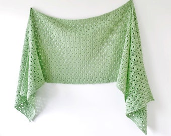 Dewdrop Crochet Shawl Pattern: Sideways Rectangle Filet (PDF Pattern)