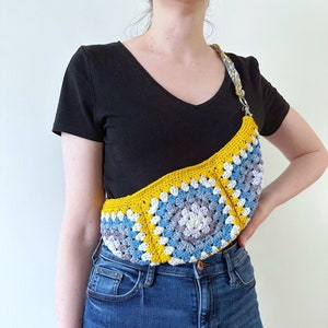 Gehäkelte Umhängetasche Muster, Oma quadratische Umhängetasche, gehäkelte Boho Umhängetasche, gehäkelte Anfänger Umhängetasche, Oma quadratische Tasche