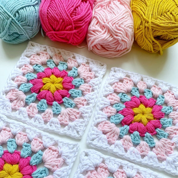 MOONSHINE Granny Square Pattern, Crochet Granny Square, Crochet Square Pattern, Crochet Afghan Square, Bobble Granny Square, Crochet Pattern