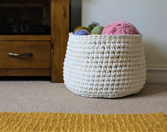 CHUNKY FLOOR BASKET, Crochet Basket Pattern, Crochet Pattern, Crochet Basket, Crochet Home, Crochet Home Decor, Crochet Home Accessories