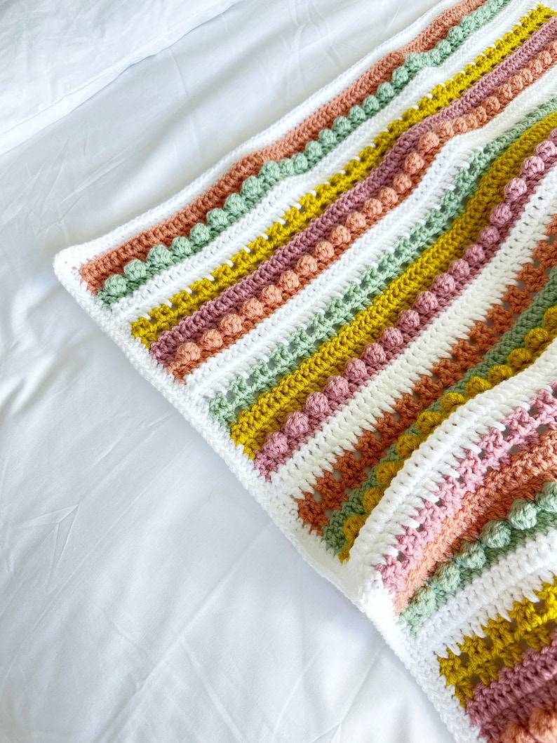 Yasmin Blanket Pattern, Crochet Baby Blanket Pattern, Crochet Bobble Blanket Pattern, Crochet Pattern, Baby Blanket Pattern, Filet Crochet image 2