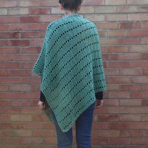 Darla Asymmetrical Poncho, Crochet Pattern, Crochet Poncho Pattern, Crochet Asymmetrical Poncho, Crochet Clothing, Filet Crochet, Poncho image 5