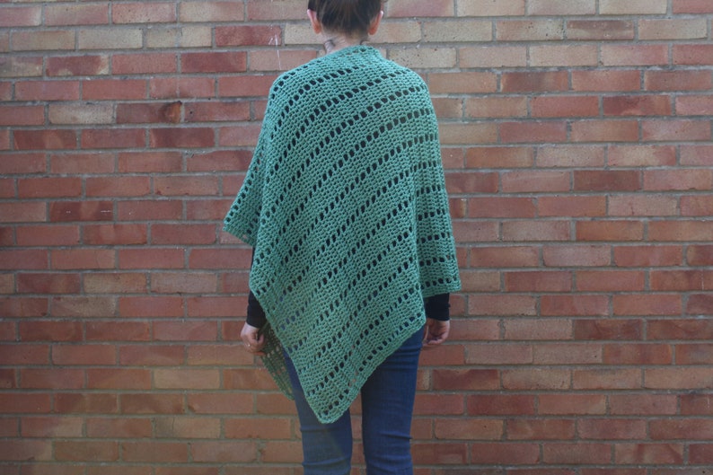 Darla Asymmetrical Poncho, Crochet Pattern, Crochet Poncho Pattern, Crochet Asymmetrical Poncho, Crochet Clothing, Filet Crochet, Poncho image 5