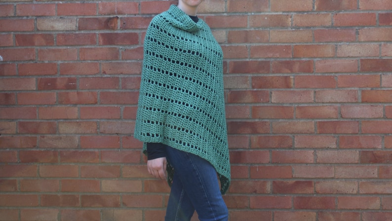 Darla Asymmetrical Poncho, Crochet Pattern, Crochet Poncho Pattern, Crochet Asymmetrical Poncho, Crochet Clothing, Filet Crochet, Poncho image 7