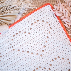 My Love Crochet Blanket Pattern, Crochet Pattern, Baby Blanket Pattern, Heart Baby Blanket Pattern, Crochet Baby Blanket, Filet Crochet Baby image 6