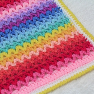 Mia Blanket, Crochet Pattern, Crochet Blanket Pattern, Baby Blanket Pattern, Crochet Throw Pattern, Crochet Rainbow Blanket, Throw Blanket