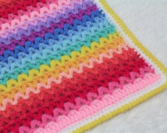 Mia Blanket, Crochet Pattern, Crochet Blanket Pattern, Baby Blanket Pattern, Crochet Throw Pattern, Crochet Rainbow Blanket, Throw Blanket