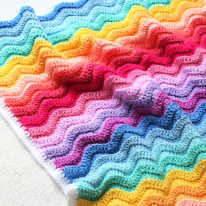 Crochet Baby Blanket Pattern, Chunky Rainbow Ripple Baby Blanket Pattern, Crochet Pattern, Baby Blanket Pattern, Ripple Baby Blanket Pattern image 7