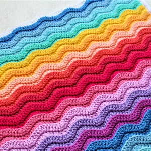 Crochet Baby Blanket Pattern, Chunky Rainbow Ripple Baby Blanket Pattern, Crochet Pattern, Baby Blanket Pattern, Ripple Baby Blanket Pattern image 6