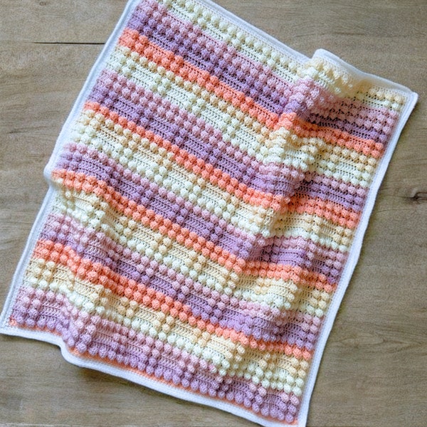 Crochet Bobble Blanket Pattern, Crochet Blanket Pattern, Bobble Blanket Pattern, Crochet Bobble Blanket, Crochet Baby Blanket Pattern - #1