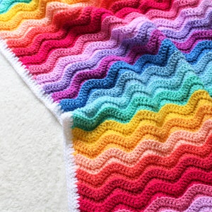 Crochet Baby Blanket Pattern, Chunky Rainbow Ripple Baby Blanket Pattern, Crochet Pattern, Baby Blanket Pattern, Ripple Baby Blanket Pattern image 1