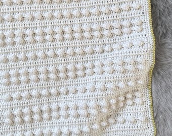 Patrón de manta de bebé Willow, patrón de manta de bebé de crochet, patrón de manta de borla de crochet, patrón de crochet, patrón de manta de bebé, manta
