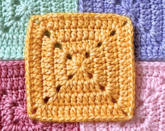 Solid Granny Square Pattern, Crochet Granny Square Pattern, Crochet Pattern, Crochet Motif Pattern, Crochet Square, Solid Granny Motif
