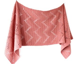 Devon Sideways Crochet Shawl Pattern: Easy Filet Crochet