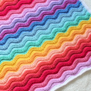 Crochet Baby Blanket Pattern, Chunky Rainbow Ripple Baby Blanket Pattern, Crochet Pattern, Baby Blanket Pattern, Ripple Baby Blanket Pattern image 10