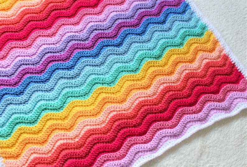 Crochet Baby Blanket Pattern, Chunky Rainbow Ripple Baby Blanket Pattern, Crochet Pattern, Baby Blanket Pattern, Ripple Baby Blanket Pattern image 10