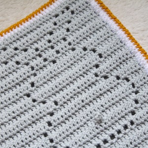 OSCAR Crochet Baby Blanket, crochet Filet Blanket, Crochet Pattern, Crochet Blanket, Filet Crochet, Baby Blanket, Bunny Filet Blanket image 7