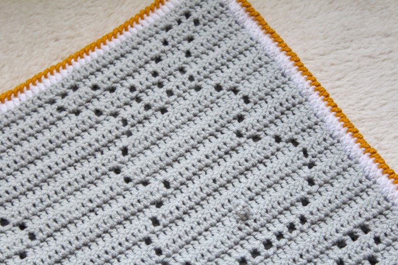 OSCAR Crochet Baby Blanket, crochet Filet Blanket, Crochet Pattern, Crochet Blanket, Filet Crochet, Baby Blanket, Bunny Filet Blanket image 7