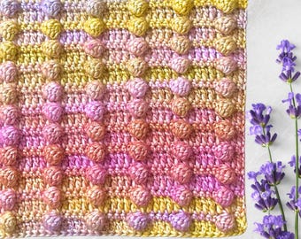 Patrón de manta de bebé tejida a crochet con burbujas Starlight (patrón PDF)